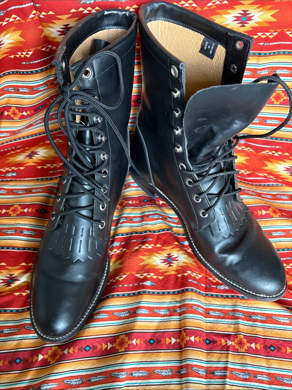 Women’s Justin Roper Black Leather Lace-Up Boots 8.5C - Picture 7 of 8